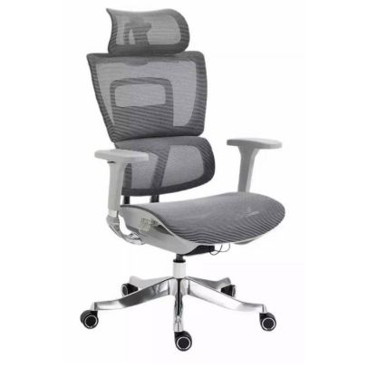 Kancelárska stolička WINNER LUX GREY, sivá/chróm