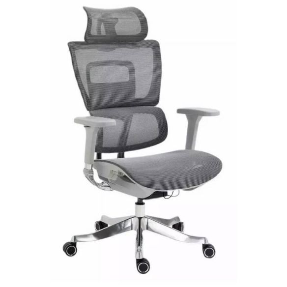 Kancelárska stolička WINNER LUX GREY, sivá/chróm
