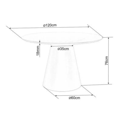 Okrúhly jedálenský stôl ANGEL 120, čierny mat/dub 2