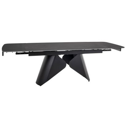 Jedálenský stôl rozkladací ARMANDO, čierny mat/čierny mat keramika
