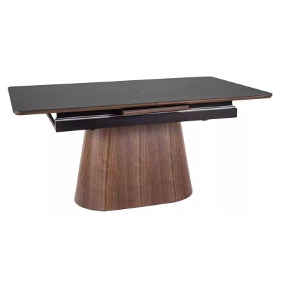 Jedálenský stôl rozkladací MONACO, orech/čierny mat keramika 2