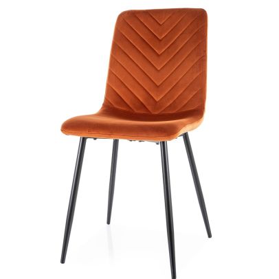 Jedálenská stolička DAREN VELVET, čierna/cynamon bluvel 4215