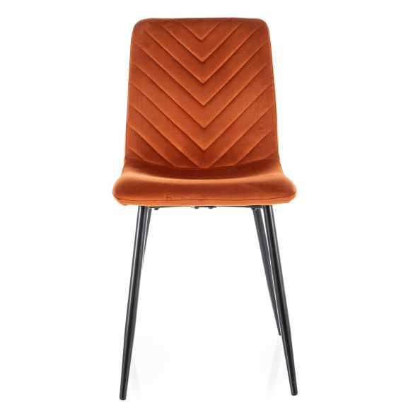 Jedálenská stolička DAREN VELVET, čierna/cynamon bluvel 4215