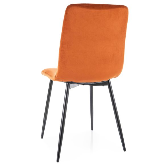 Jedálenská stolička DAREN VELVET, čierna/cynamon bluvel 4215