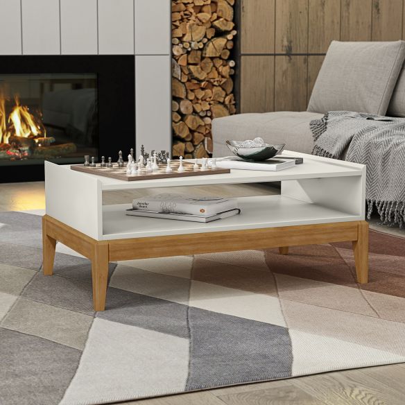 Konferenčný stolík MILAO biela/dub