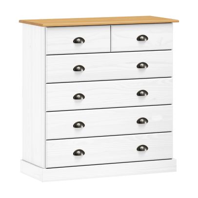 Komoda 6 zásuviek STANFORD biely lak
