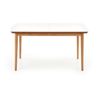 Jedálenský stôl rozkladací BARRET, dub lefkas/biely matná