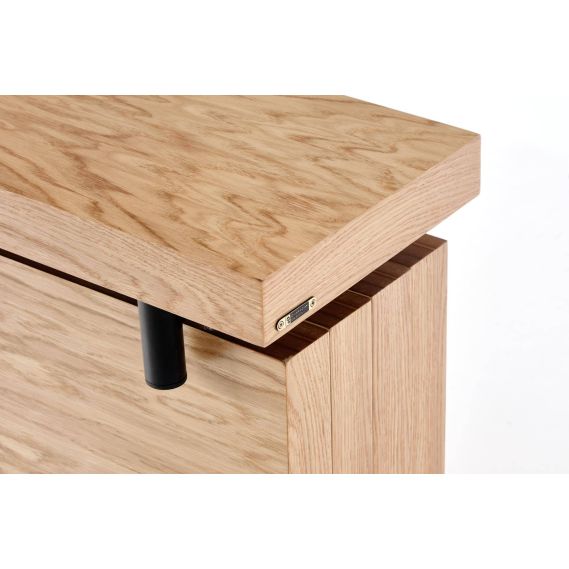 Konzolový stolík INFERNO, čierna/dub natural