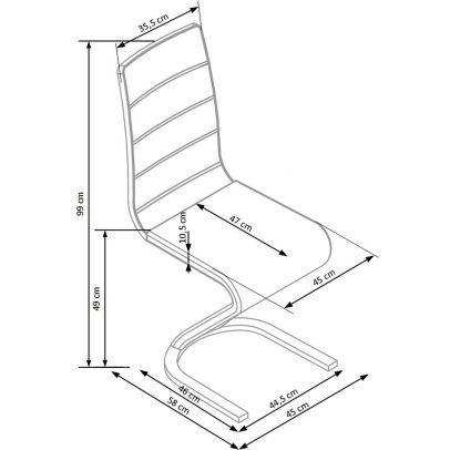 Jedálenská stolička K-194, chróm/čierna 2