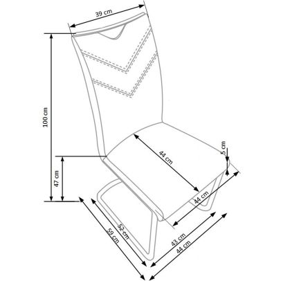 Jedálenská stolička K-224, chróm/cappuccino 2