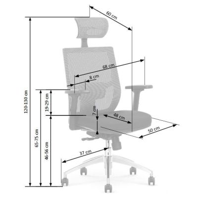 Ergonomická stolička ADMIRAL, čierna/sivá 2