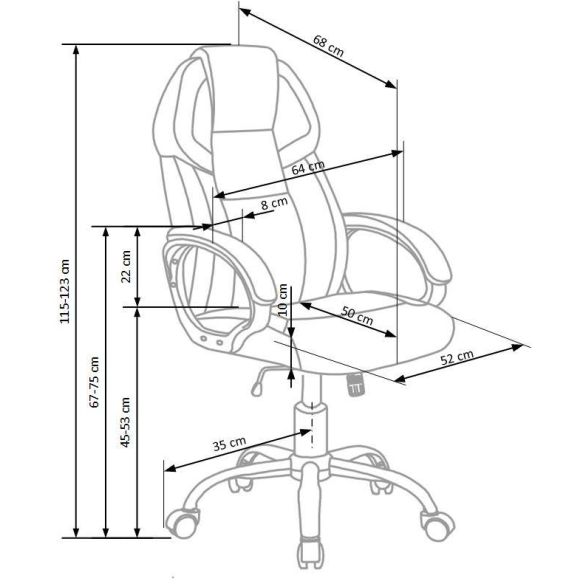 Kancelárska stolička BARTON, chróm/čierna/biela