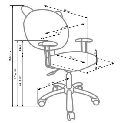 Detská stolička KITTY, chróm/ružová+biela 2