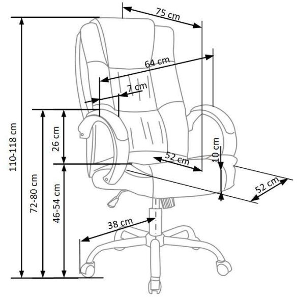Kancelárska stolička RELAX, chróm/sivá eko