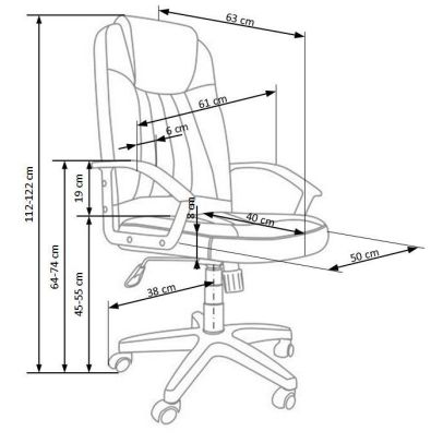 Kancelárska stolička RINO, čierna/sivá 2