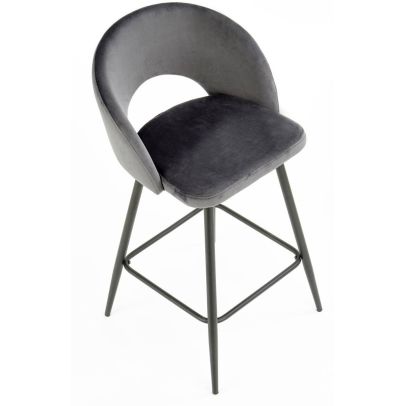 Barová stolička H-96, čierna/sivá 2