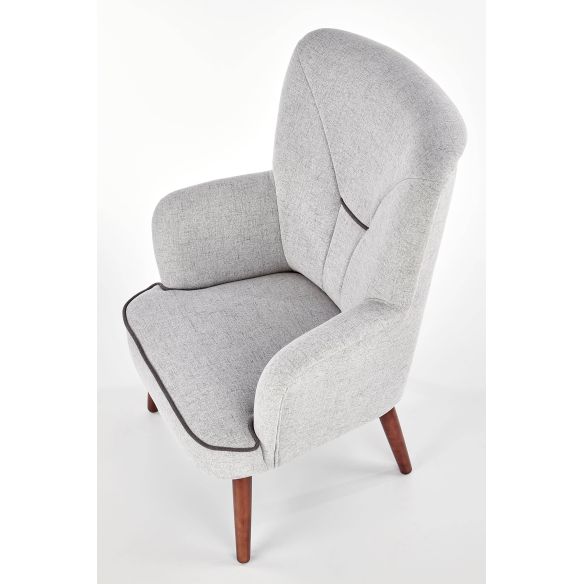 Kreslo do obývačky BISHOP, orech/svetlosivá