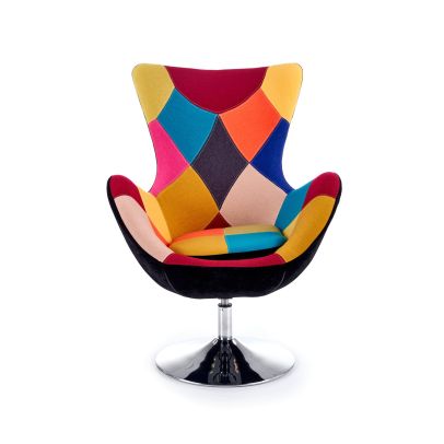 Relaxačné kreslo BUTTERFLY, chróm/patchwork 2