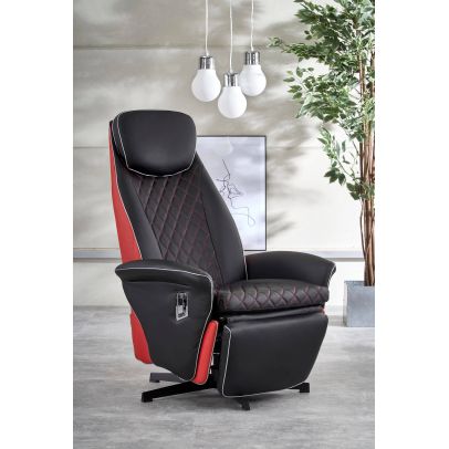 Relaxačné kreslo CAMARO, čierna/čierna+červená 2