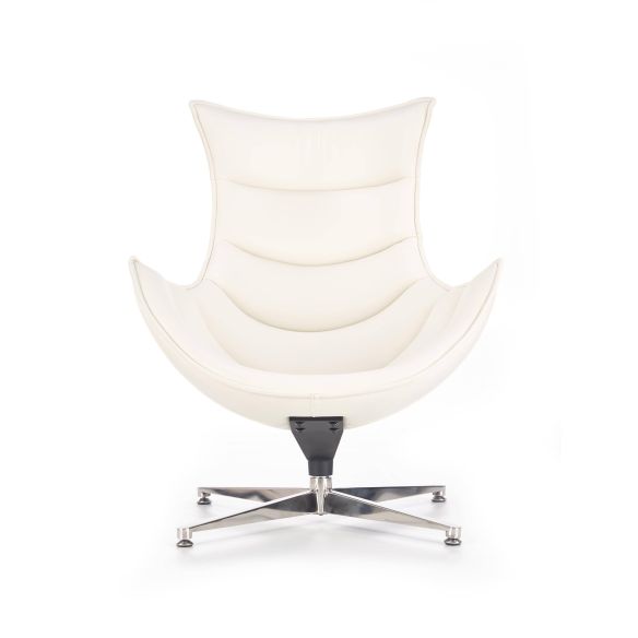 Relaxačné kreslo LUXOR, chróm/biela