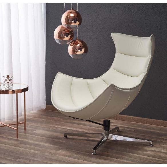 Relaxačné kreslo LUXOR, chróm/biela