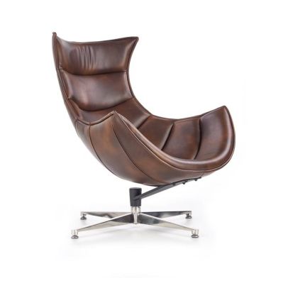 Relaxačné kreslo LUXOR, chróm/tmavohnedá