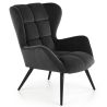 Kreslo ušiak TYRION, čierna/čierna bluvel 19