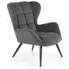 Kreslo ušiak TYRION, čierna/tmavosivá bluvel 14