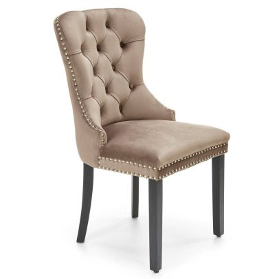 Jedálenská stolička MIYA, čierna/béžová vevlet