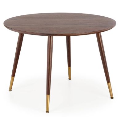 Okrúhly jedálenský stôl DOMENICO, orech/zlatá