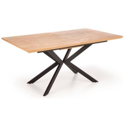 Jedálenský stôl rozkladací LEGARTO, čierna/dub naturálny