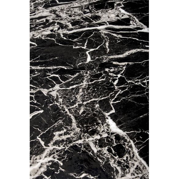 Okrúhly jedálenský stôl RAYMOND 2, zlatá/čierny mramor