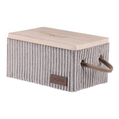 Kôš bielizeň - látkový s vekom, sivý, cena za sadu 5 ks 2