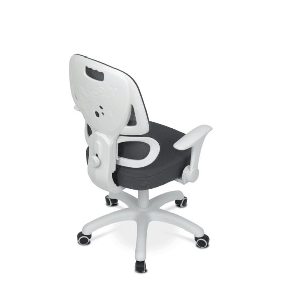 Detská stolička, výškovo nastaviteľná, šedá sieťovina, KA-K1063 GREY