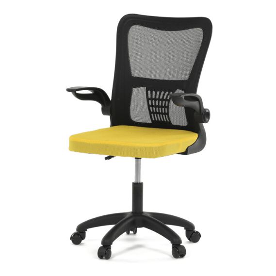 Kancelárska stolička, hojdací mechanizmus, žltá sieťovina, KA-K2006 YEL