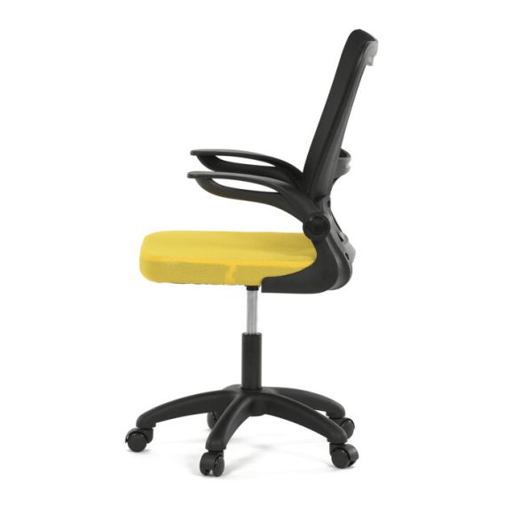 Kancelárska stolička, hojdací mechanizmus, žltá sieťovina, KA-K2006 YEL