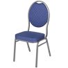 Banketová stolička HERMAN, 300 čierna-strieborná/modrá
