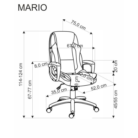 Kancelárska stolička MARIO, čierne
