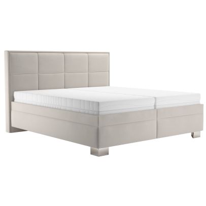 Manželská posteľ 180x200 Blanar ELA, krém, nohy chróm N11/tiffany 01