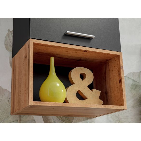 Obývačka MAZE II, dub wotan/čierny mat