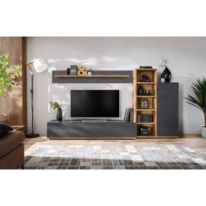 Obývačka SILK III, dub wotan/antracit mat