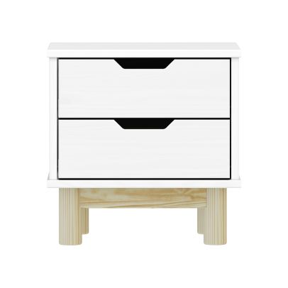 Nočný stolík 2 zásuvky BONITO 2 biely lak 2