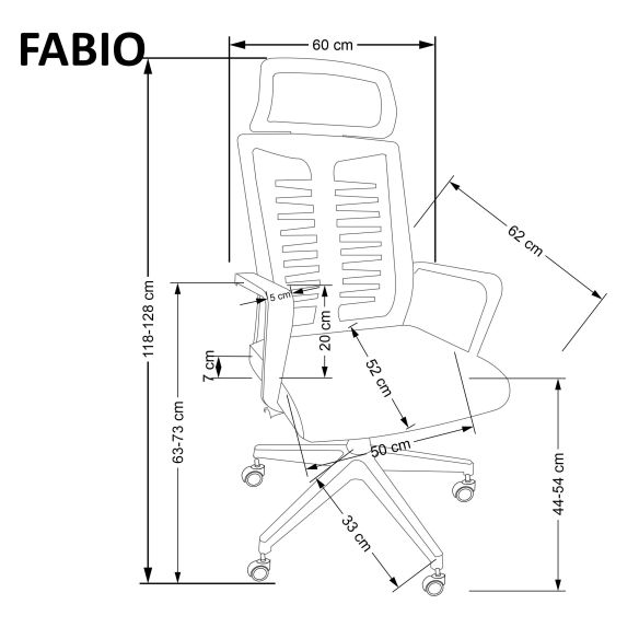 Kancelárska stolička FABIO, čierne