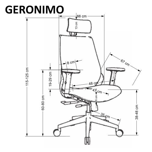 Ergonomická stolička GERONIMO, čierne