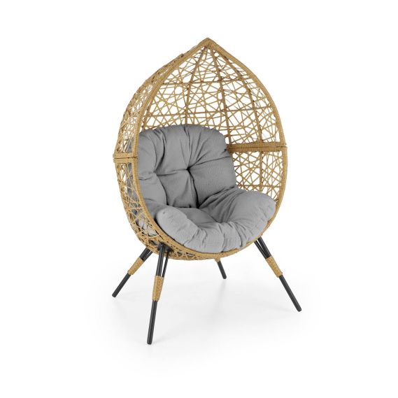 Kreslo OSKAR, sivá/naturálna