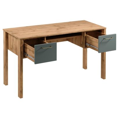 Písací stôl INDYGO B2S, dub wotan/green 2