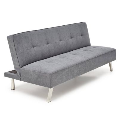 Lacná rozkladacia pohovka CARLITO, chróm/sivá