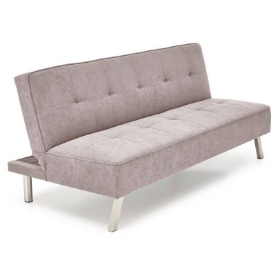 Lacná rozkladacia pohovka CARLITO, chróm/béžová