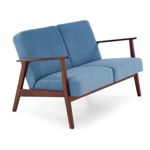 Malá pohovka MILANO 2S, tmavý orech/modrá castel 74