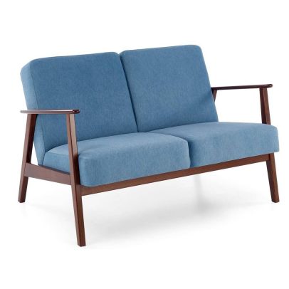 Malá pohovka MILANO 2S, tmavý orech/modrá castel 74 2